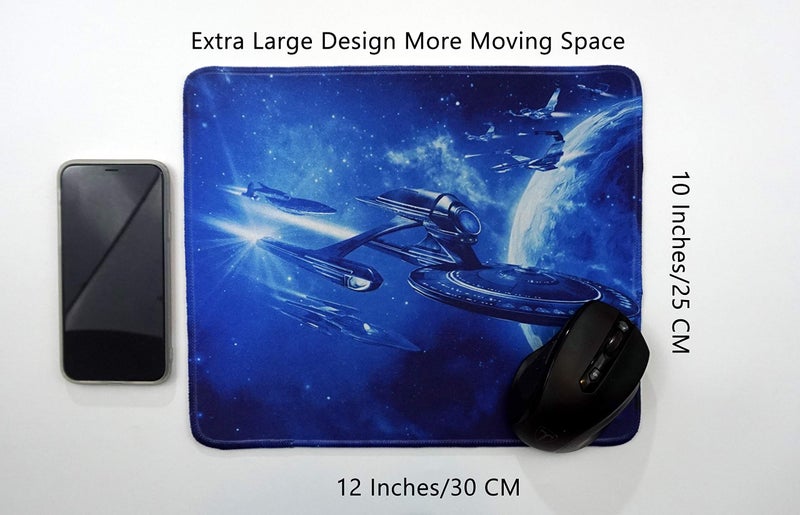 Tina Art Starfleet Spaceship Pleiades Large Mouse Pad Space 12x10 Inches Table Mat for Gaming Office Nerd Trek - Image 3